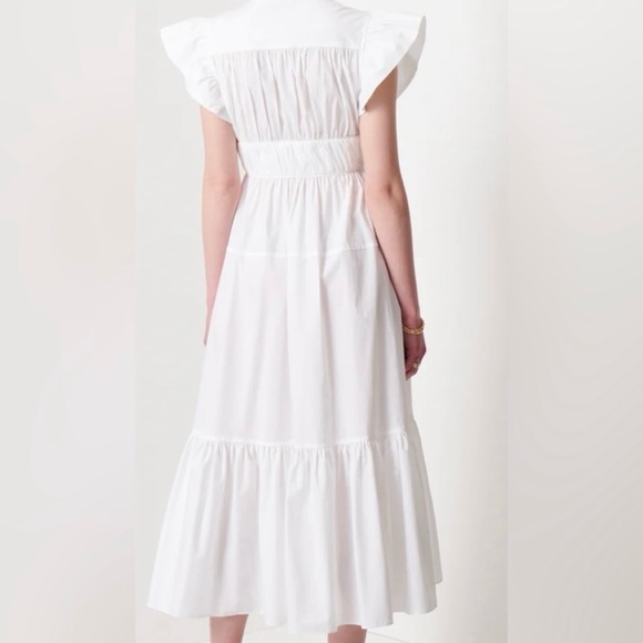 Greta RUFFLE SLEEVE DRESS | Derek Lam 10 Crosby NWT | White | Size 4 - Picture 2 of 7